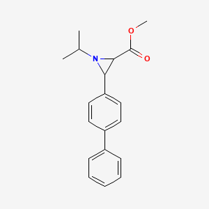 molecular formula C19H21NO2 B14710915 Methyl 3-(biphenyl-4-yl)-1-(propan-2-yl)aziridine-2-carboxylate CAS No. 23214-22-4