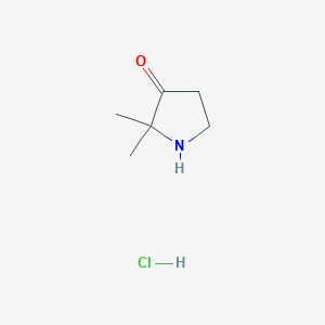 molecular formula C6H12ClNO B1471093 2,2-Dimethylpyrrolidin-3-one hydrochloride CAS No. 1554561-31-7