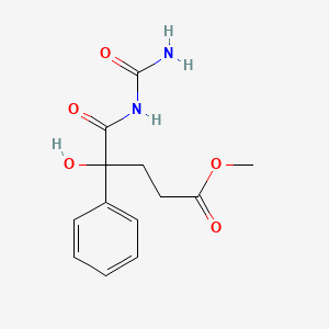 molecular formula C13H16N2O5 B14710996 N-Carbamoyl-4-hydroxy-4-phenylglutaramic acid methyl ester CAS No. 22742-74-1