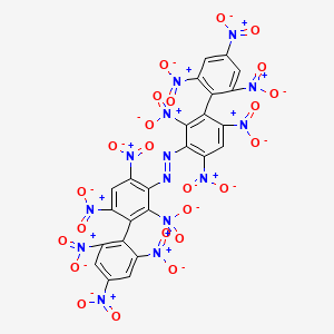 molecular formula C24H6N14O24 B14711004 Diazene, bis(2,2',4,4',6,6'-hexanitro(1,1'-biphenyl)-3-yl)- CAS No. 23987-32-8