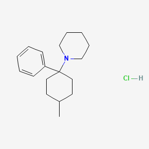 molecular formula C18H28ClN B14711044 Piperidine, 1-(4-methyl-1-phenylcyclohexyl)-, hydrochloride CAS No. 21602-54-0