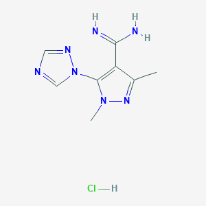 1,3-dimethyl-5-(1H-1,2,4-triazol-1-yl)-1H-pyrazole-4-carboximidamide hydrochloride