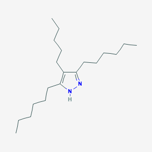 molecular formula C20H38N2 B14711080 3,5-Dihexyl-4-pentyl-1H-pyrazole CAS No. 22905-90-4