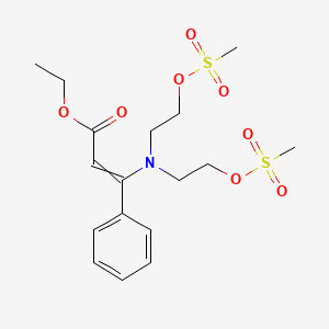molecular formula C17H25NO8S2 B14711098 Ethyl (Z)-3-(bis(2-methylsulfonyloxyethyl)amino)-3-phenyl-prop-2-enoate CAS No. 18352-53-9