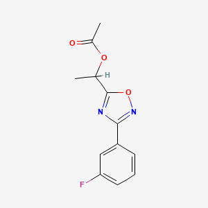 1-[3-(3-Fluorophenyl)-1,2,4-oxadiazol-5-yl]ethyl acetate