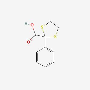 molecular formula C10H10O2S2 B14711128 2-Phenyl-1,3-dithiolane-2-carboxylic acid CAS No. 23118-19-6