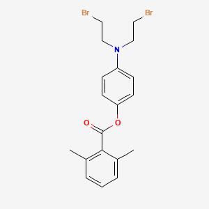 molecular formula C19H21Br2NO2 B14711132 p-(Bis(2-bromoethyl)amino)phenol 2,6-dimethylbenzoate CAS No. 21667-03-8