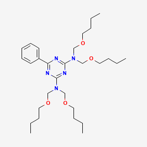molecular formula C29H49N5O4 B14711140 N~2~,N~2~,N~4~,N~4~-Tetrakis(butoxymethyl)-6-phenyl-1,3,5-triazine-2,4-diamine CAS No. 22411-29-6