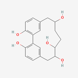 molecular formula C19H22O5 B14711222 Tricyclo[12.3.1.1~2,6~]nonadeca-1(18),2(19),3,5,14,16-hexaene-3,8,9,12,17-pentol CAS No. 22756-47-4