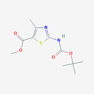molecular formula C11H16N2O4S B1471127 Methyl 2-{[(tert-butoxy)carbonyl]amino}-4-methyl-1,3-thiazole-5-carboxylate CAS No. 1246829-22-0