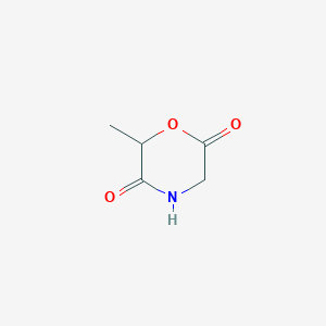 molecular formula C5H7NO3 B14711318 6-Methylmorpholine-2,5-dione CAS No. 15149-51-6