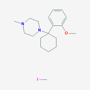 molecular formula C19H31IN2O B14711324 Piperazinium, 1,1-dimethyl-4-(1-(2-methoxyphenyl)cyclohexyl)-, iodide CAS No. 21602-40-4