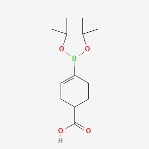 molecular formula C13H21BO4 B1471135 4-(4,4,5,5-Tetramethyl-1,3,2-dioxaborolan-2-yl)cyclohex-3-enecarboxylic acid CAS No. 1447763-50-9