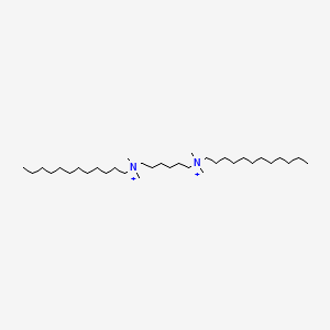 molecular formula C34H74N2+2 B14711356 Dodecyl-[6-[dodecyl(dimethyl)azaniumyl]hexyl]-dimethylazanium CAS No. 18464-57-8