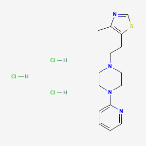 molecular formula C15H23Cl3N4S B14711384 Piperazine, 1-(2-(4-methyl-5-thiazolyl)ethyl)-4-(2-pyridinyl)-, trihydrochloride CAS No. 23433-27-4