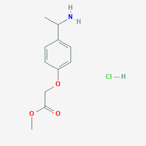 molecular formula C11H16ClNO3 B1471140 Methyl 2-[4-(1-aminoethyl)phenoxy]acetate hydrochloride CAS No. 1797829-25-4