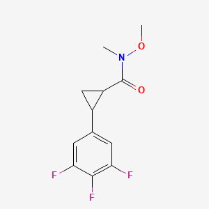 molecular formula C12H12F3NO2 B1471143 N-methoxy-N-methyl-2-(3,4,5-trifluorophenyl)cyclopropane-1-carboxamide CAS No. 1803609-46-2