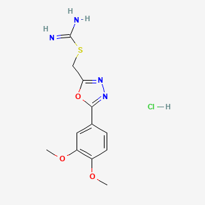 (5-(3,4-Dimethoxyphenyl)-1,3,4-oxadiazol-2-yl)methyl carbamimidothioate hydrochloride
