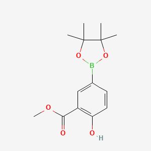 molecular formula C14H19BO5 B1471150 Methyl 2-hydroxy-5-(tetramethyl-1,3,2-dioxaborolan-2-yl)benzoate CAS No. 1352730-33-6