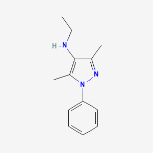 molecular formula C13H17N3 B14711505 Pyrazole, 3,5-dimethyl-4-(ethylamino)-1-phenyl- CAS No. 21274-97-5