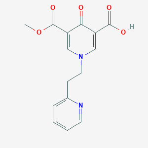 molecular formula C15H14N2O5 B1471153 5-(Methoxycarbonyl)-4-oxo-1-(2-pyridin-2-ylethyl)-1,4-dihydropyridine-3-carboxylic acid CAS No. 1785761-63-8
