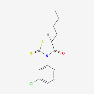 molecular formula C13H14ClNOS2 B14711532 5-Butyl-3-(m-chlorophenyl)rhodanine CAS No. 23522-54-5