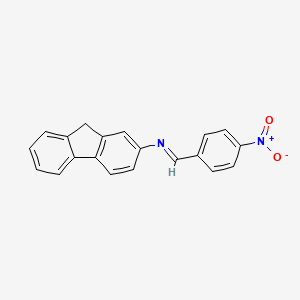 molecular formula C20H14N2O2 B14711574 N-(9H-fluoren-2-yl)-1-(4-nitrophenyl)methanimine CAS No. 23072-71-1