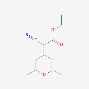 molecular formula C12H13NO3 B14711651 Ethyl cyano(2,6-dimethyl-4H-pyran-4-ylidene)acetate CAS No. 13895-74-4