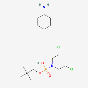 molecular formula C15H33Cl2N2O3P B14711688 N,N-bis(2-chloroethyl)-(2,2-dimethylpropoxy)phosphonamidic acid;cyclohexanamine CAS No. 18229-02-2