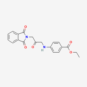 molecular formula C20H18N2O5 B14711723 Ethyl 4-[[3-(1,3-dioxoisoindol-2-yl)-2-oxopropyl]amino]benzoate CAS No. 23853-02-3