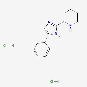 molecular formula C14H19Cl2N3 B1471182 2-(4-phenyl-1H-imidazol-2-yl)piperidine dihydrochloride CAS No. 1803592-92-8