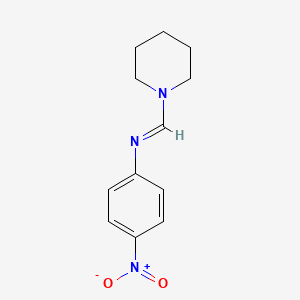 molecular formula C12H15N3O2 B14711838 Methanimine, 1-(1-piperidinyl), N-(4-nitrophenyl) CAS No. 14194-13-9
