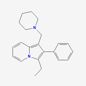molecular formula C22H26N2 B14711910 3-Ethyl-2-phenyl-1-(piperidin-1-ylmethyl)indolizine CAS No. 14150-45-9