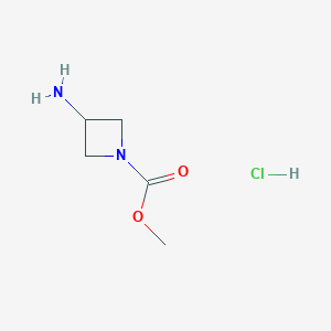 molecular formula C5H11ClN2O2 B1471192 Methyl 3-aminoazetidine-1-carboxylate hydrochloride CAS No. 1803566-32-6