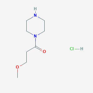 molecular formula C8H17ClN2O2 B1471194 3-Methoxy-1-(piperazin-1-yl)propan-1-one hydrochloride CAS No. 1797202-14-2
