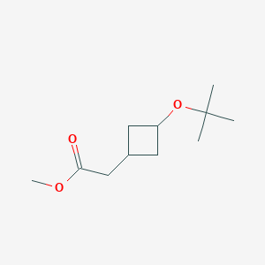 molecular formula C11H20O3 B1471195 Methyl 2-[3-(tert-butoxy)cyclobutyl]acetate CAS No. 1803593-37-4