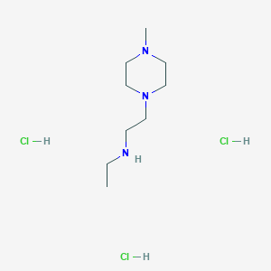 molecular formula C9H22ClN3 B1471197 N-Ethyl-2-(4-methyl-1-piperazinyl)ethanamine trihydrochloride CAS No. 1609400-10-3