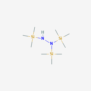 molecular formula C9H28N2Si3 B14711985 Hydrazine, tris(trimethylsilyl)- CAS No. 13272-02-1