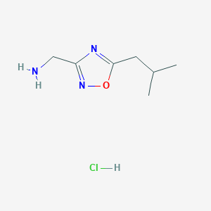 molecular formula C7H14ClN3O B1471199 [(5-Isobutyl-1,2,4-oxadiazol-3-yl)methyl]amine hydrochloride CAS No. 1609395-28-9