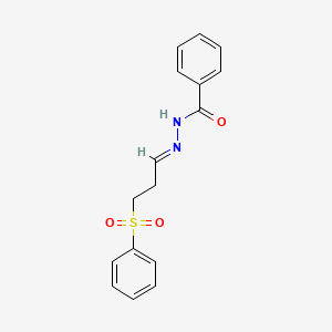molecular formula C16H16N2O3S B14712001 N-[(E)-3-(benzenesulfonyl)propylideneamino]benzamide CAS No. 6631-31-8
