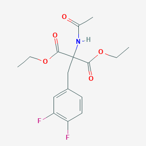 molecular formula C16H19F2NO5 B14712032 Malonic acid, acetamido(3,4-difluorobenzyl)-, diethyl ester (8CI) CAS No. 15017-45-5