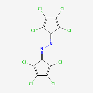 molecular formula C10Cl8N2 B14712041 Bis(2,3,4,5-tetrachlorocyclopenta-2,4-dien-1-ylidene)hydrazine CAS No. 13736-99-7