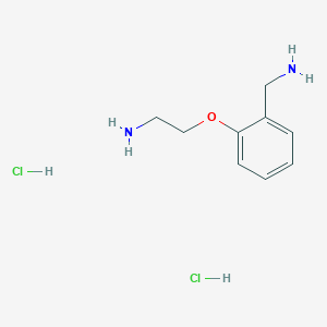 molecular formula C9H16Cl2N2O B1471205 [2-(2-Aminoethoxy)phenyl]methanamine dihydrochloride CAS No. 1803588-13-7