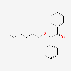 molecular formula C20H24O2 B14712090 Ethanone, 2-(hexyloxy)-1,2-diphenyl- CAS No. 22510-13-0