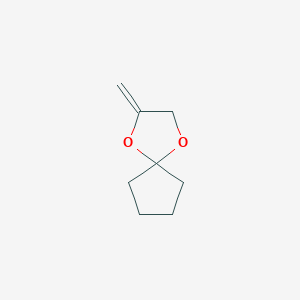 molecular formula C8H12O2 B14712121 2-Methylidene-1,4-dioxaspiro[4.4]nonane CAS No. 13283-77-7