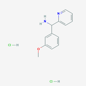 molecular formula C13H16Cl2N2O B1471213 (3-Methoxyphenyl)(pyridin-2-yl)methanamine dihydrochloride CAS No. 1803595-80-3