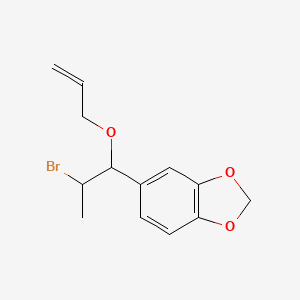 molecular formula C13H15BrO3 B14712178 5-[2-Bromo-1-(prop-2-en-1-yloxy)propyl]-1,3-benzodioxole CAS No. 7152-60-5