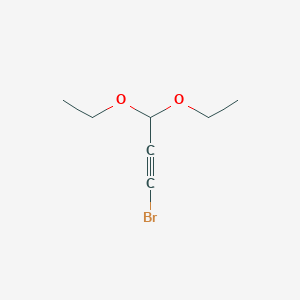 molecular formula C7H11BrO2 B14712188 1-Propyne, 1-bromo-3,3-diethoxy- CAS No. 18344-15-5