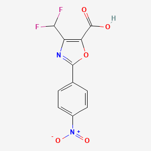 molecular formula C11H6F2N2O5 B1471221 4-(Difluoromethyl)-2-(4-nitrophenyl)-1,3-oxazole-5-carboxylic acid CAS No. 1803600-11-4