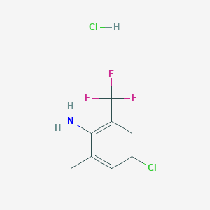 molecular formula C8H8Cl2F3N B1471224 4-Chloro-2-methyl-6-(trifluoromethyl)aniline hydrochloride CAS No. 1803566-81-5